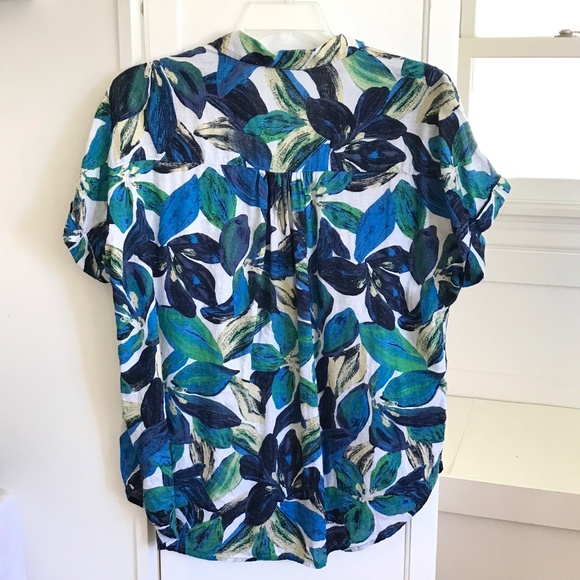 TIME and TRU Linen Button Down Tropical Floral Shirt Women’s Size XL Size 2X - Picture 5 of 15